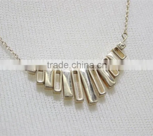 Gold Simple Metal Pendant Necklace Goldtone Bar Necklace 2016 Fashion Style Wholesale photo-2