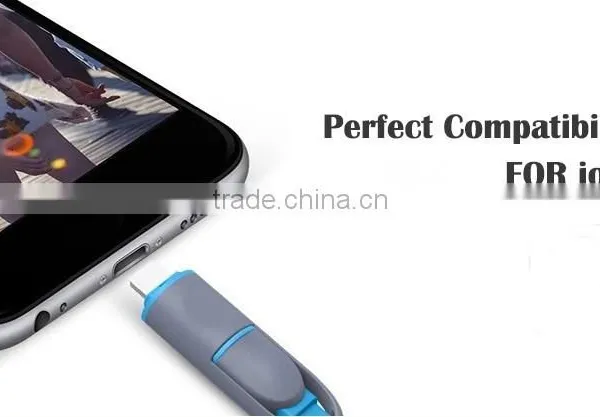 Micro USB Cable 2 in 1 Sync Data Charging USB Cable for IPhone6/7/for Samsung Android photo-5
