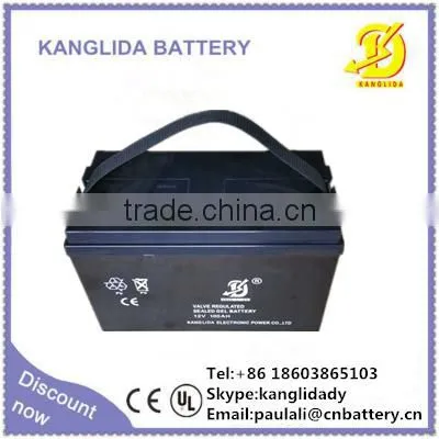 12v100ah Solar Agm Gel Battery, Deep Cycle Battery for UPS