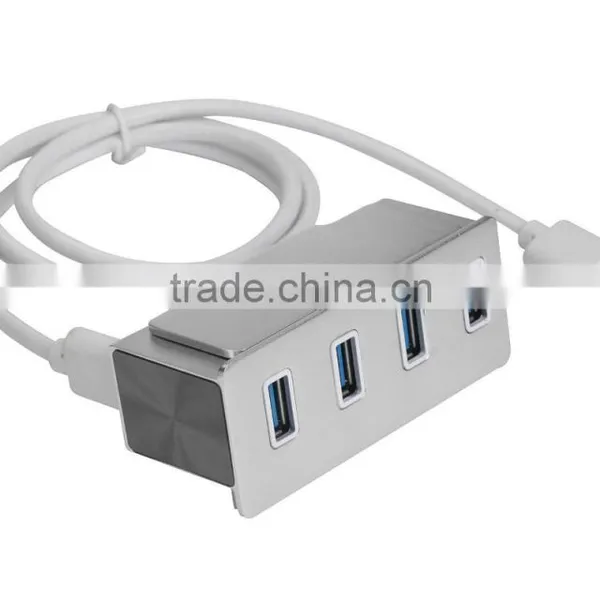 High-speed 4-Port USB 3.0 Hub With LED Indicators and Easy to be Fixed on the PC or Table