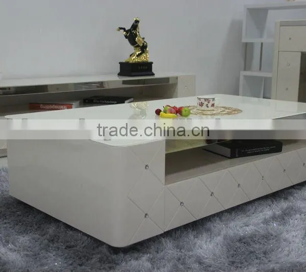 elegant crystal high glossy coffee table 1612