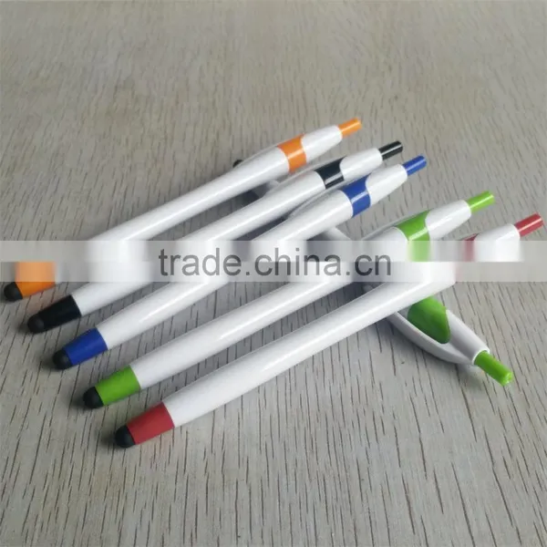 White Barrel Promotional Ballpen With Stylus Touch photo-6