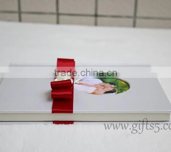 Wedding Guest Signing Book in White With Pearl and Ribbon photo-4