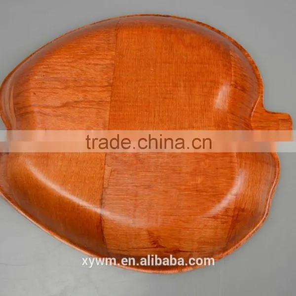 Cheap Apple Shaped Red Woven Wooden Party Kid Gift Decoration Plate and Bowl photo-3