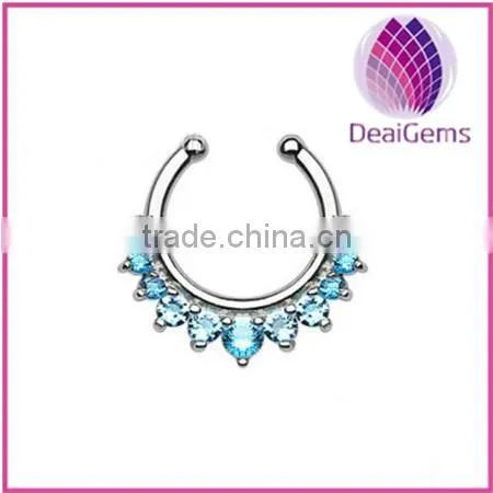 American&European Style Fake Nose Ring Non Piercing Nose Ring Diamond Nose Ring