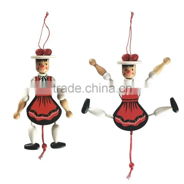 Wooden Hot Sale Custom Pull String Doll in Good Quality Funny Wonden Marionette