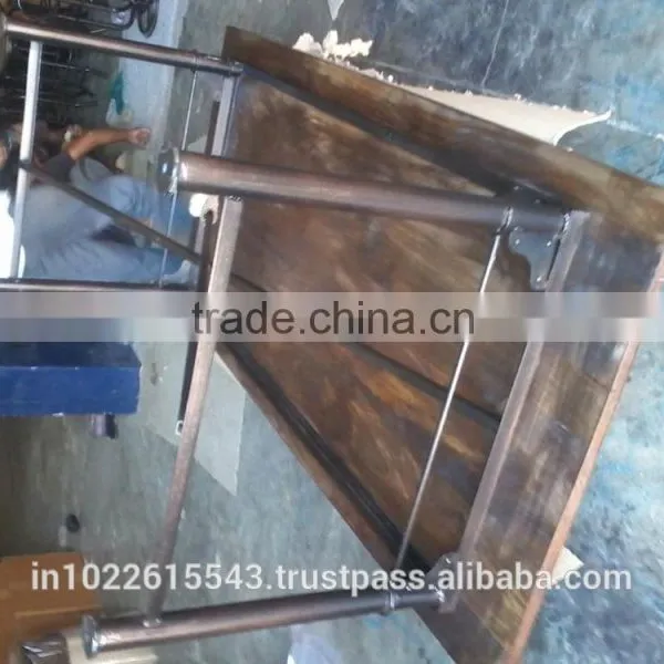 INDUSTRIAL DINING TABLE, METAL DINING TABLE, DINING TABLE WITH WHEELS photo-3
