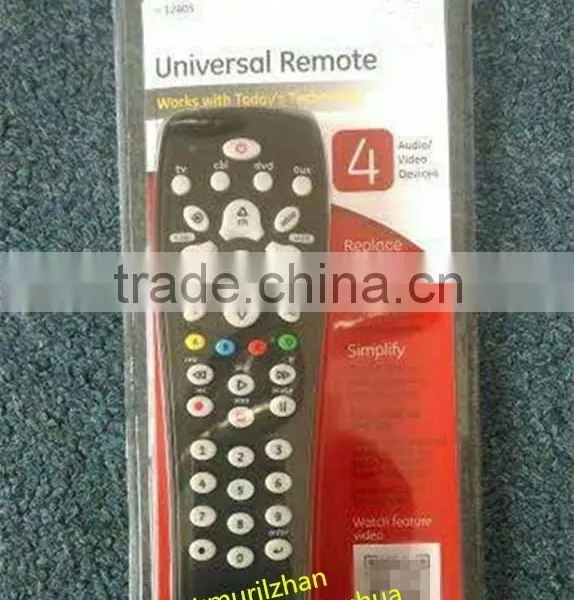 ZF High Quality Black 38 Keys 4 in 1 Universal Remote Control for 4-Device With Blister Package