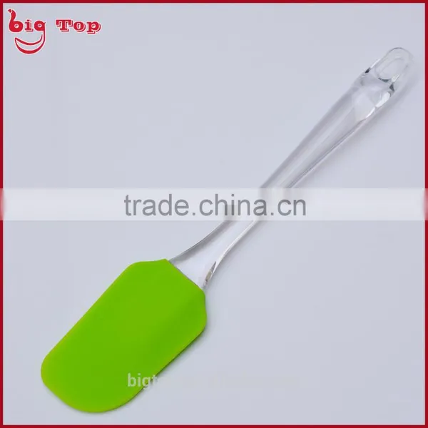 BT0198 9.84" Silicone Butter Scraper With Transparent pp Handle Spatulas Ice Scraper Silicone Bowl Scraper Spatulas photo-3