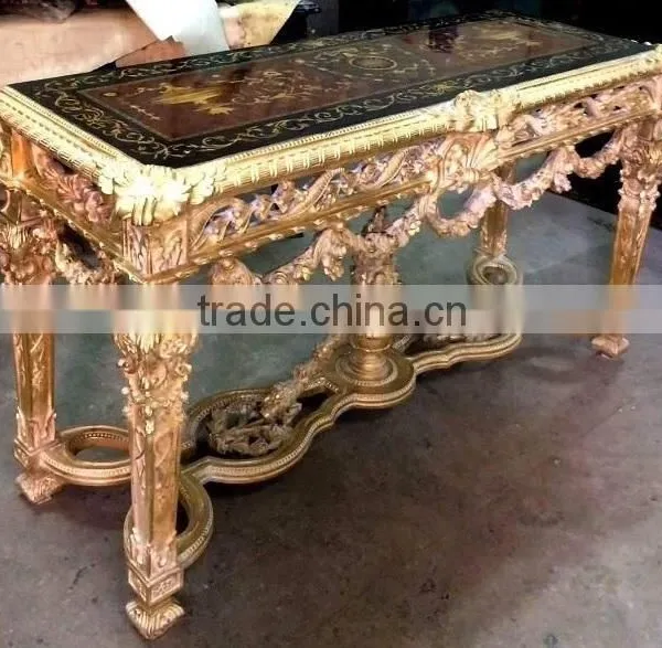Rococo style carved console table