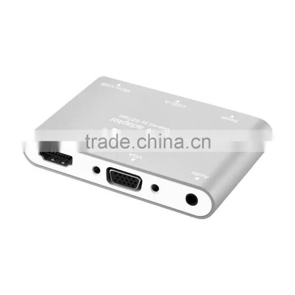 Voxlink Digital AV Adapter With VGA+Audio Dual Display Converter Power Silver/ Golden/ Gray photo-3