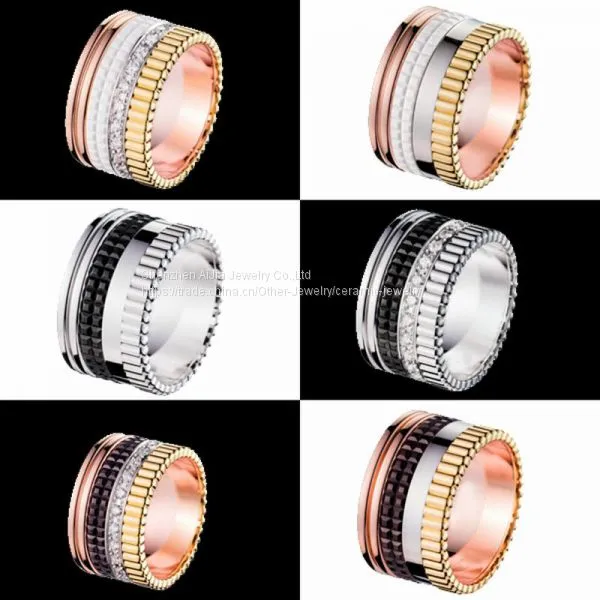 Gold Plating Diamond Imitationring Zirconia Ceramic Loop photo-2