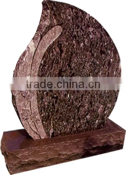 Pink Granite Heart Shaped Cemetery Headstones photo-5