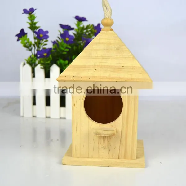 Wooden Bird Cage, Wood Bird House, Garden Decorative Bird Cage Wood Crafts photo-6