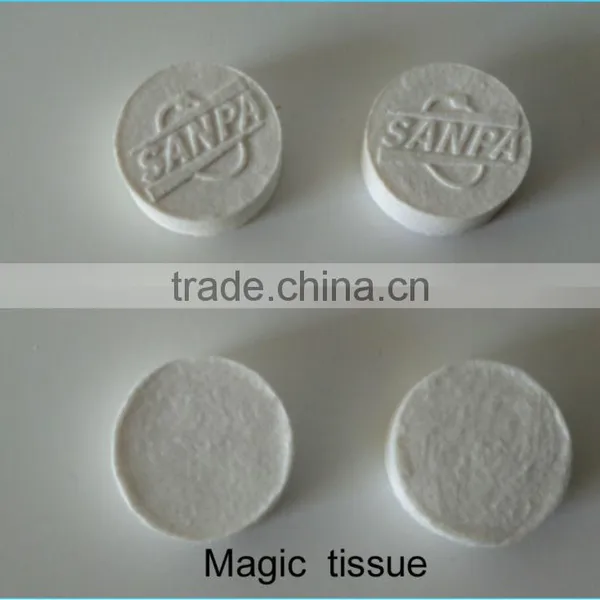 2015 Hot Non-woven Compressed Tissue With Zip Bag Packing photo-3