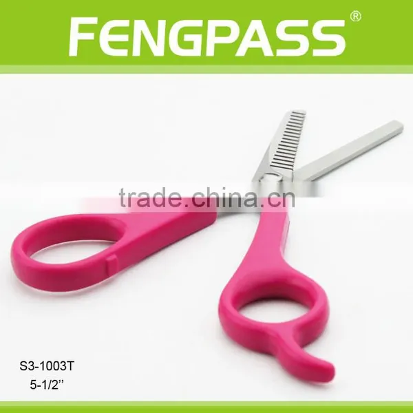 S3-1003T 5-1/2" Inch 2CR13 Stainless Steel With PP Handle Small Hair Thinning Hairdressing Scissors With ABS Plastic Handle photo-3