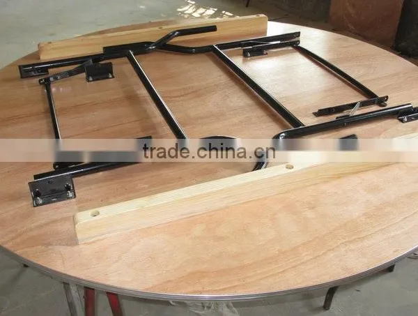 Plywood ALU Edge Banquet Folding Round Dining Table With USA Leg photo-3