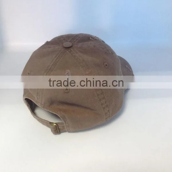 6 Panel Washed Distressed Dad Cap With Custom Logo photo-5