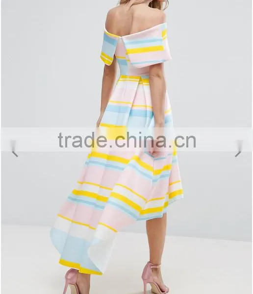 OEM Service Supply Type And Evening / Formal Dresses Type Elegant Evening Dress/ Print Off-shoulder Dress photo-2