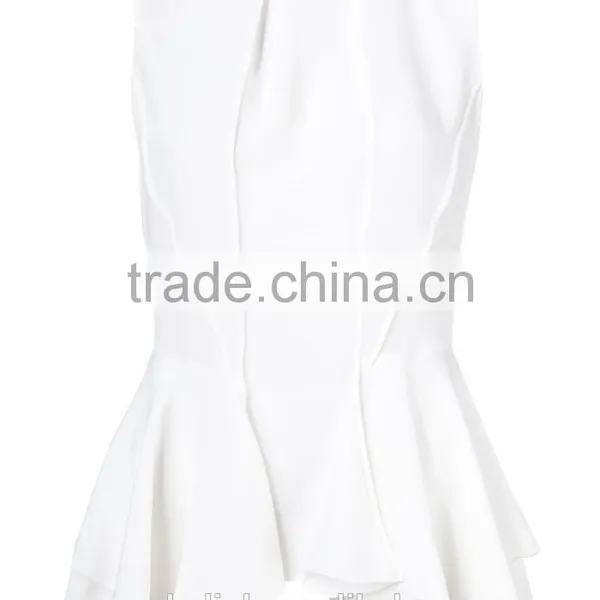 Best Selling Girls White Double Layered Ruffle Blouse Cheap Price photo-4