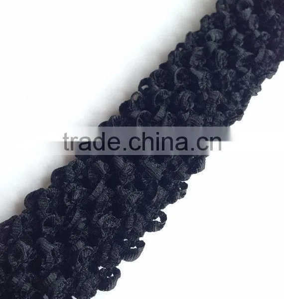 New Arrival High Quality 1.5" Wide Elastic Handmade Plain Crochet Headband for Baby Tutu Tops Girl Accessories Hairband photo-4