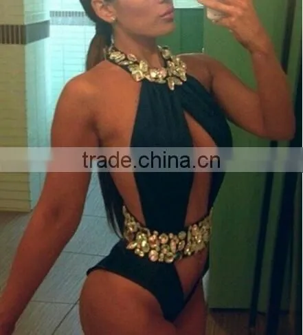 M860 Runwaylover2016 Ladies Sexy Dazzling Diamond Bikini One Piece Swimwear photo-2