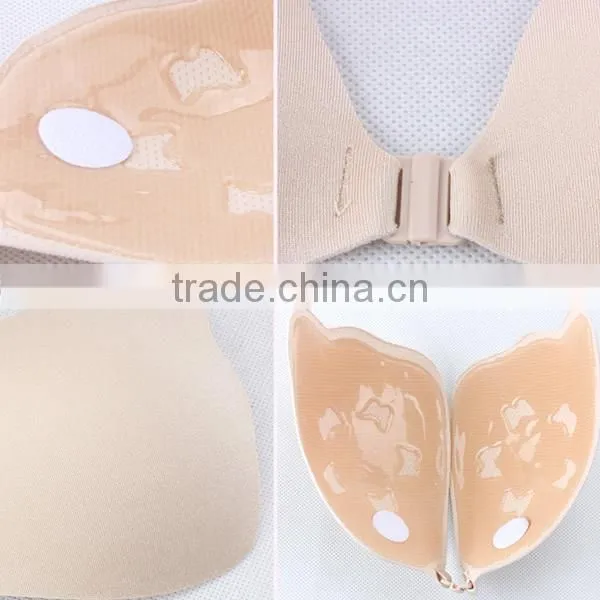 1/2 Cup Silicone & Spandex Wire Free & Push Up Invisible Bra photo-5