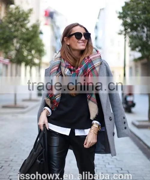2014 Winter Hot Sale Camel Plaid Scarf photo-5