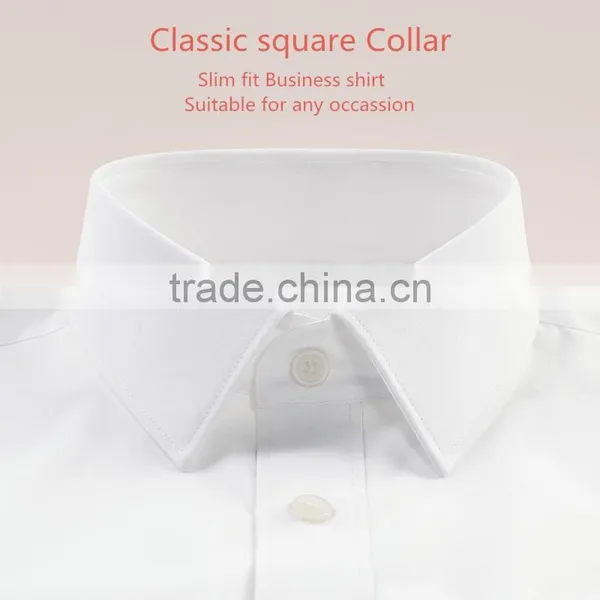 Pure White Autumn Shirt Man Shirt Classic Square Collar Design Dress Shirt photo-3