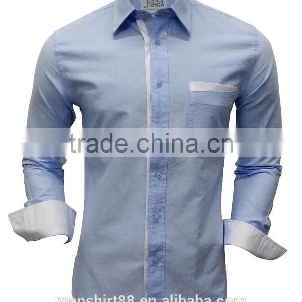2017 New Design London Collar Special Placket and Pocket Oxford Men Shirts photo-2