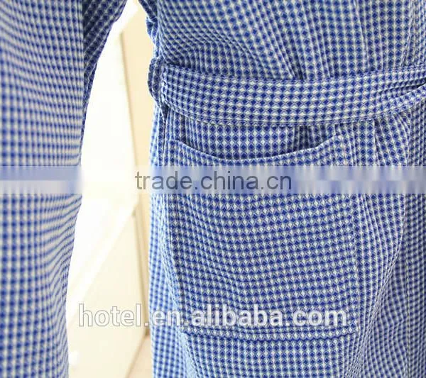 Yarn Dyed Waffle Bathrobe,factory Wholesale Bathrobe for Four Season Hotel,cotton/polyester Waffle Bathrobe photo-5