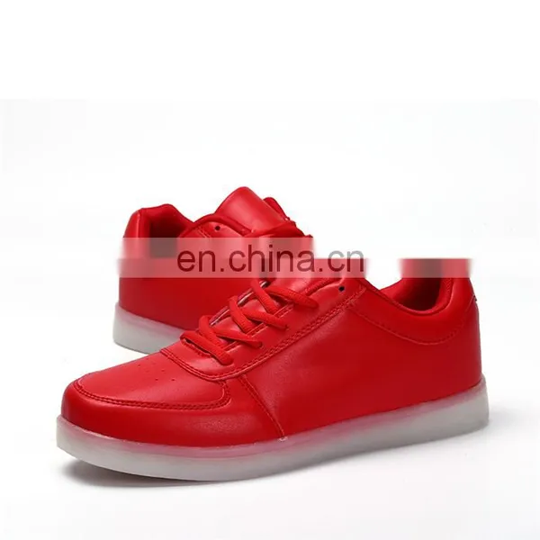 L1601 Latest Design Hot Sale Red PU Leather Mens Sneakers Light up LED Shoes photo-2