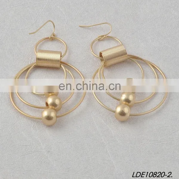 Lady Fashion Earring Concentric Circle Gold Earrings Hoop Earrings photo-2