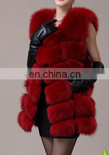 Factory Price Red Fox Fur Vest For Lady photo-3