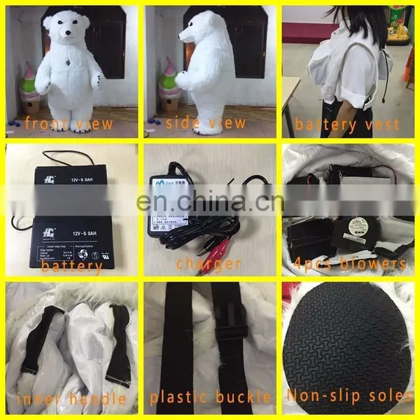 Super Funny Fur Inflatable Polar Bear Mascot Costume!!! photo-4