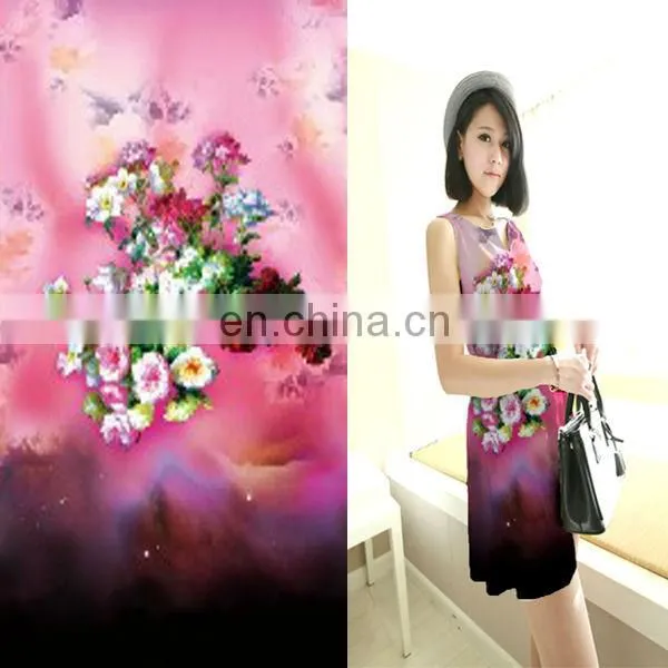 2017 Spring Printed Silk Floral Dress Fabric For Garment