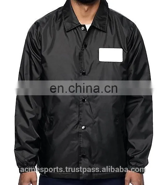 High Quality Coach Jackets - 2017 New Design Black Men Coach Jackets Custom Made Coach Jacket 2017
