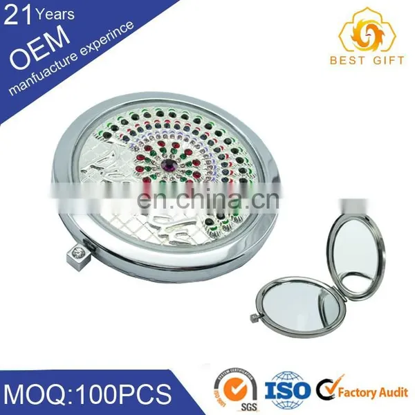 Custom Metal Small Round Shape Metal Pocket Mirror With Logo photo-3