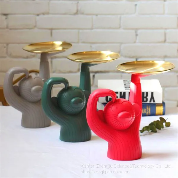 Resin Monkey Tray Resin Decoration Molanti Color Living Room Monkeys Receive Tray Decoration
