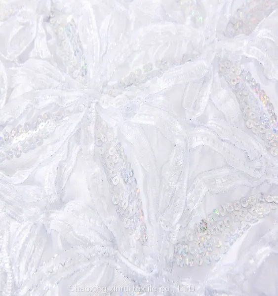 Custom Made Pattern Polyester Sequin Glitter Fabric