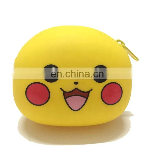 Custom Kawaii Emoji Cartoon Design Coin Wallet Pouch Promotion Women Clutch Round Zipper Silicone Purse photo-2