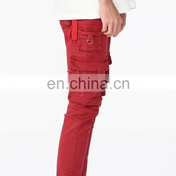 DiZNEW 2019 Mens Work Pants Wholesale Army Military Red Pants Cargo With Side Pockets photo-6