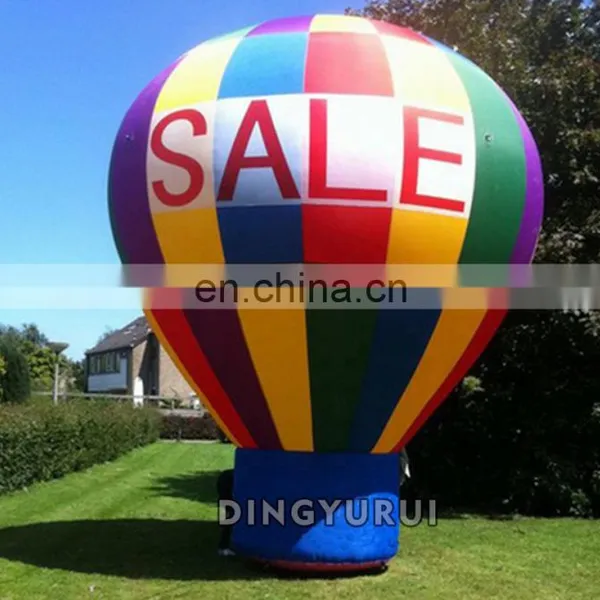 Hot Air Balloon Shaped Inflatable Ground Decoration Rainbow Color Rooftop Balloons for Party Events photo-2