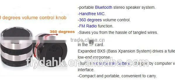 2016 Portable Wireless Stereo Bluetooth Speaker Bluetooth Mini Speaker With tv Card Reader &FM Radio Function. photo-6