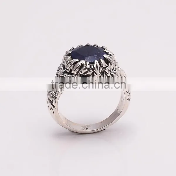 BLUE SAPPHIRE RING ,925 Sterling Silver Jewelry Wholesale,WHOLESALE SILVER JEWELRY,SILVER EXPORTER,SILVER JEWELRY FROM INDIA photo-3