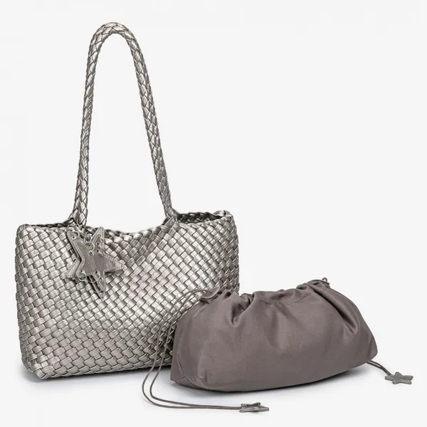 Handwoven Large Capacity Tote Bag Gun Gun Slung Across Body PU Material Vintage Style Shoulder Bag for Daily Use photo-2