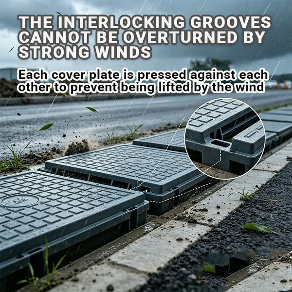 Low Maintenance FRP Composite Manhole Cover Rust Free Fiberglass Road Cover
