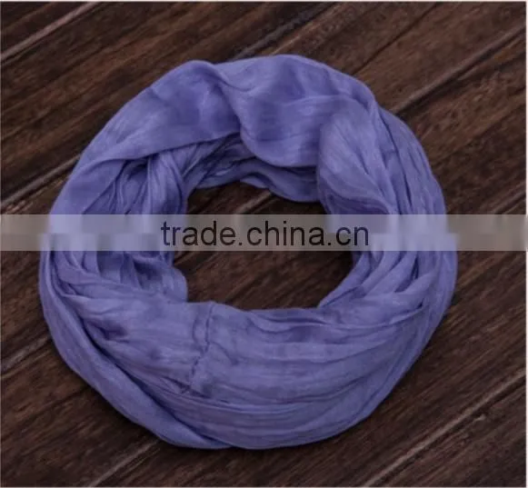 Trend All-match Dubai Muslim Man Women Neck Warmer Real Silk Solid Infinity Scarf photo-3