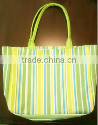 Polyester Striped Tote Bag