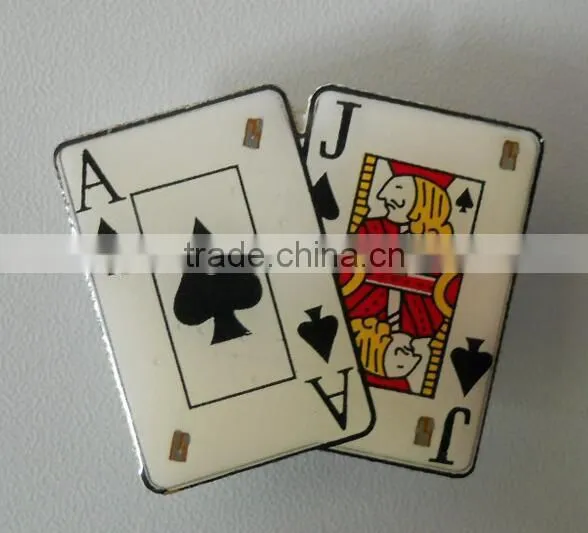 Creative Lovely Design Poker Shaped Led Light Flashing Badge Pins photo-2